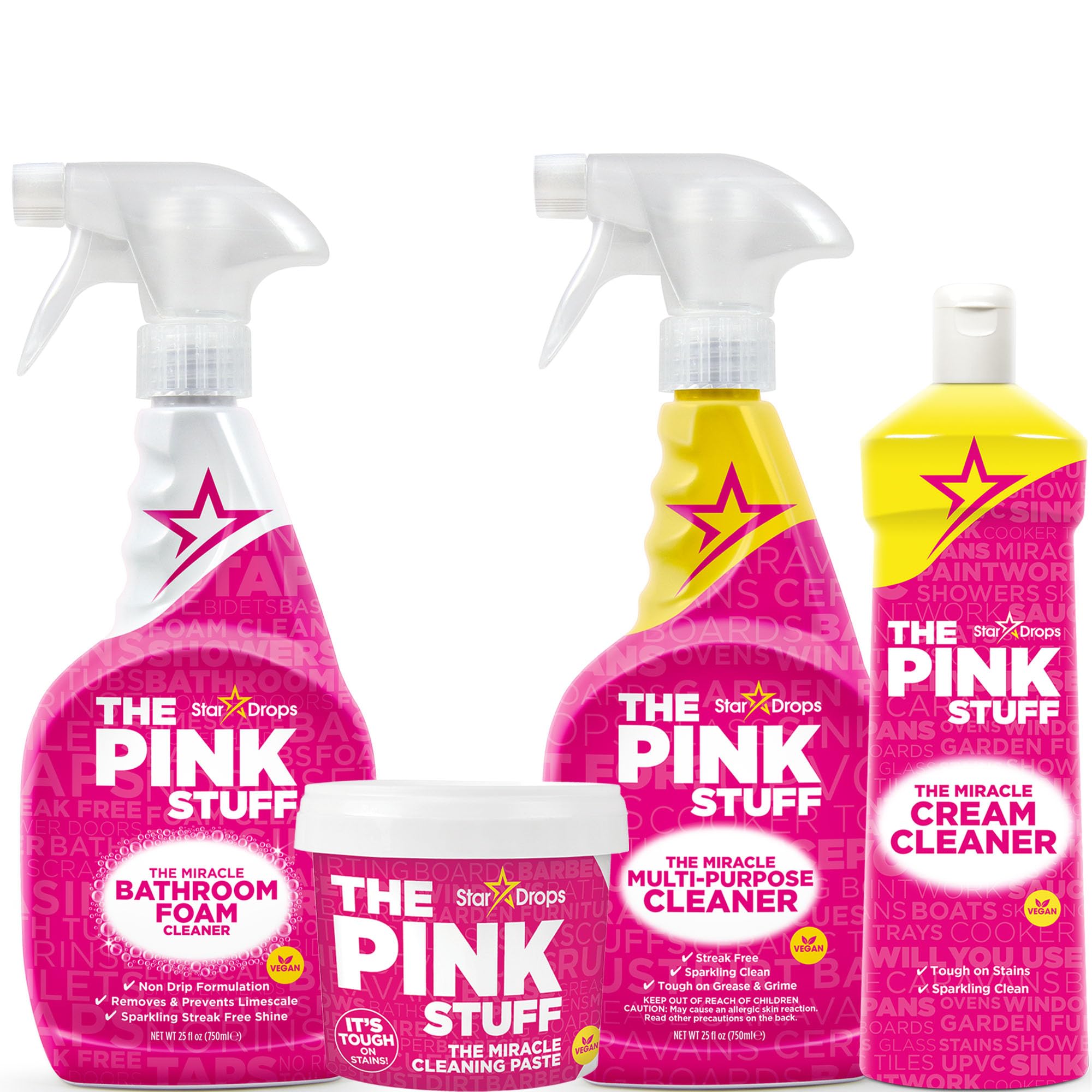 Stardrops The Pink Stuff paste tackles tough grime on tiles and metals