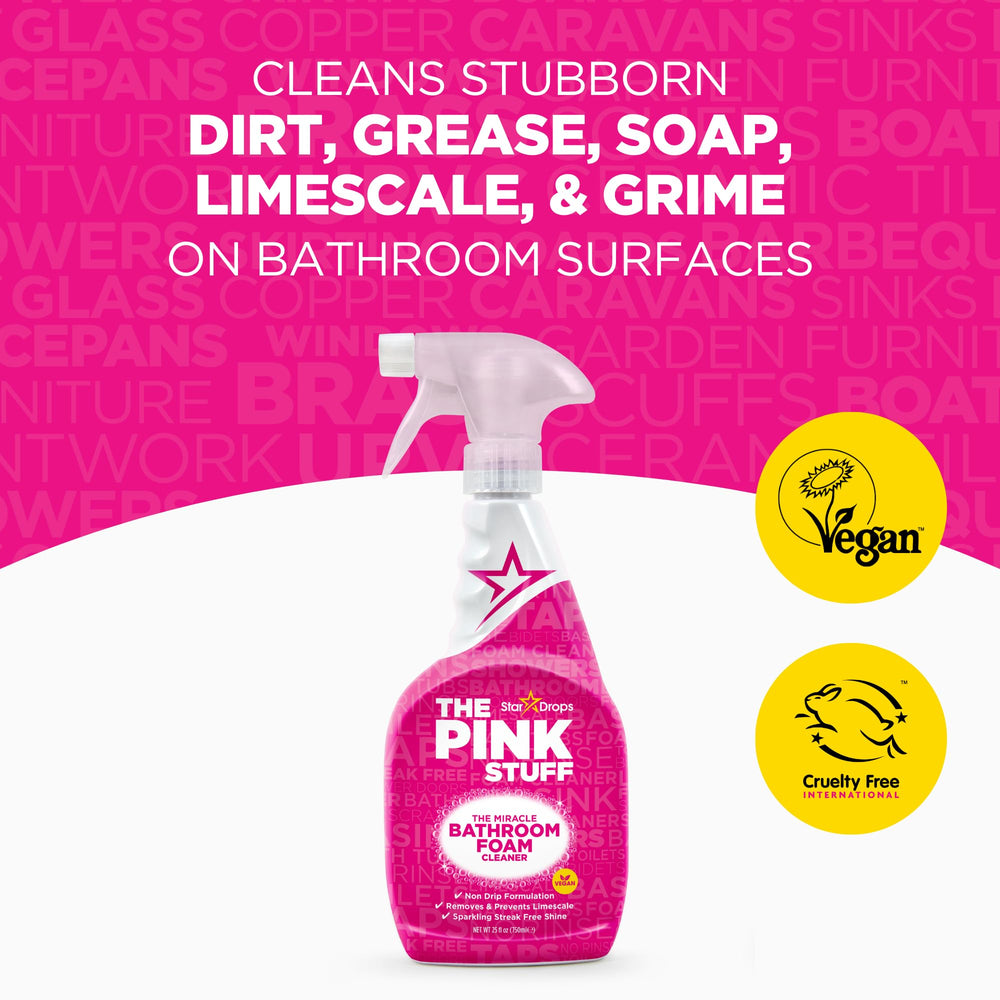 Stardrops The Pink Stuff shower foam removes soap scum from tiles