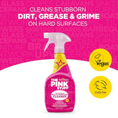 Stardrops Pink Stuff spray-action demonstrates easy, quick surface cleanup.
