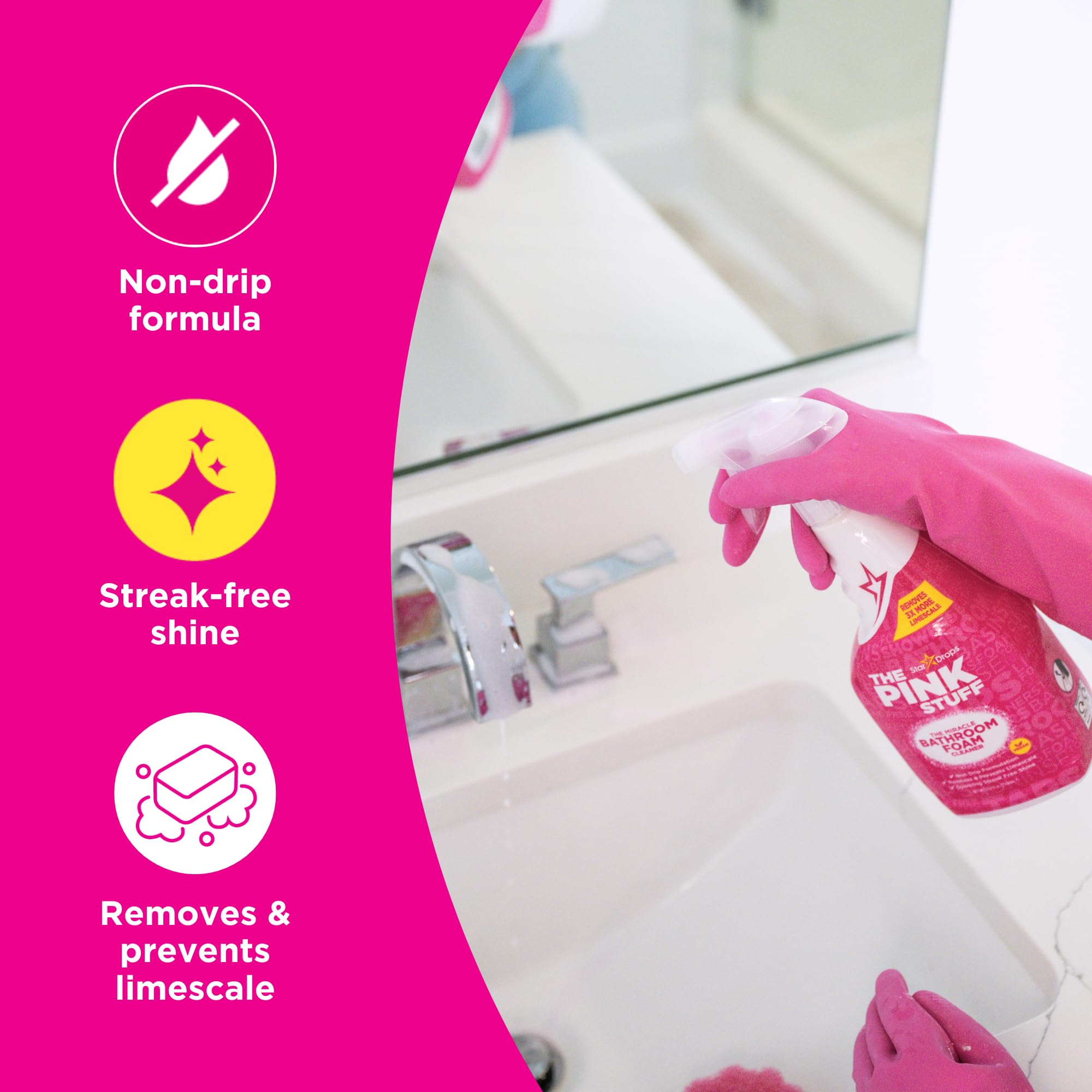 Stardrops Pink Stuff delivers a streak-free shine and fresh rhubarb scent.