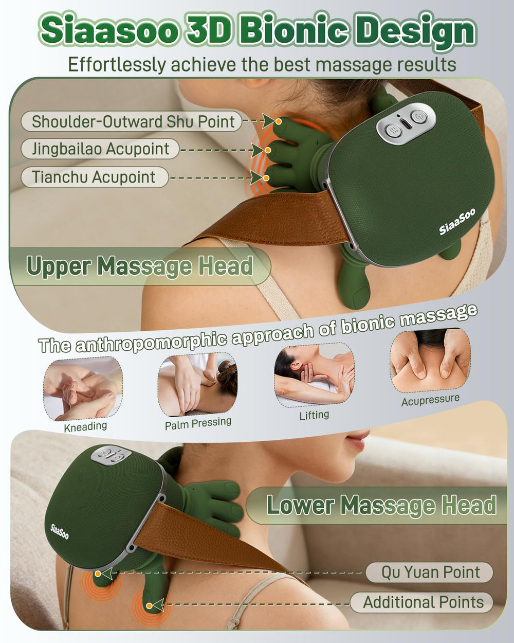 Dual-zone heat keeps warmth close to skin for relaxed muscles.