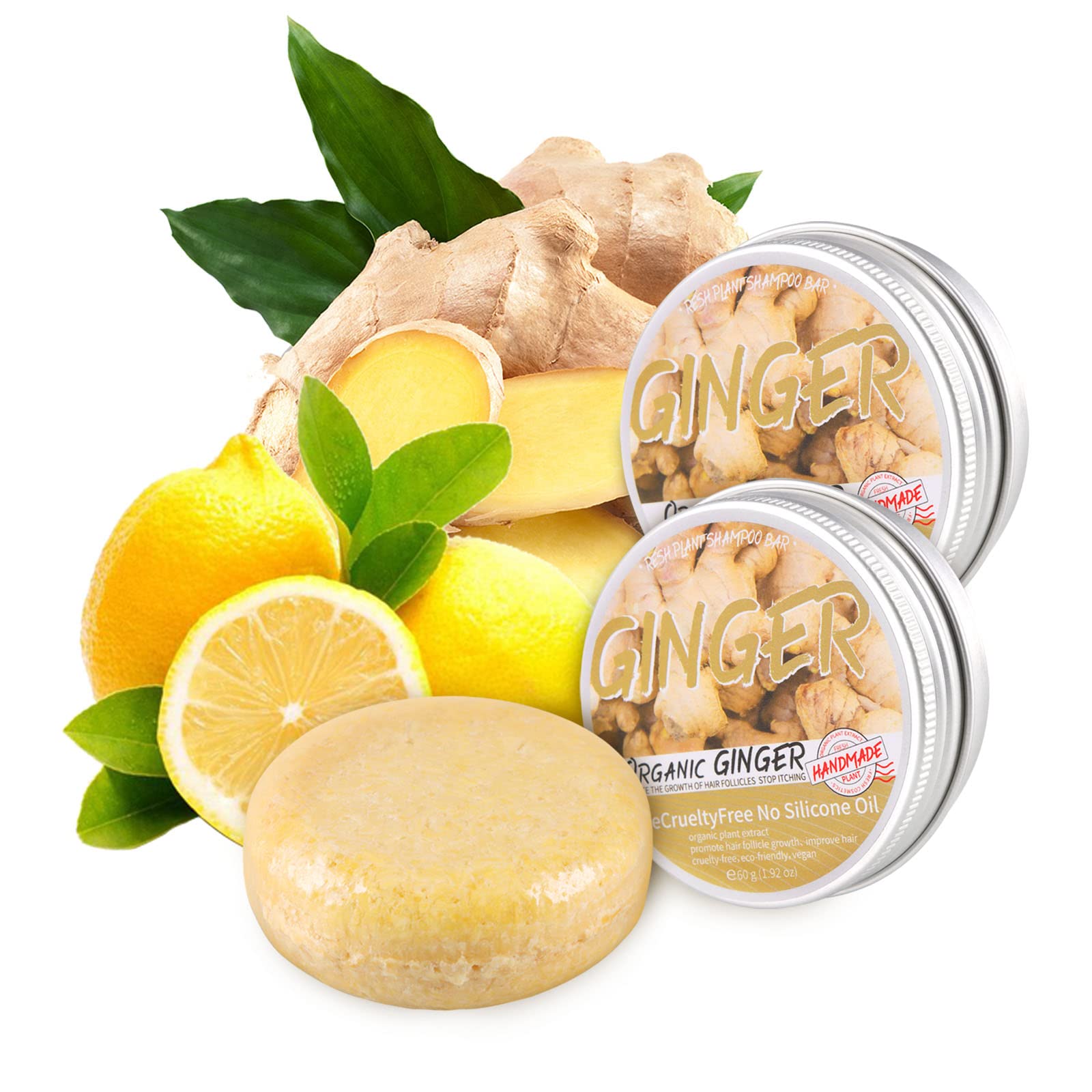 Starhig ginger shampoo bar packaging highlights natural ingredients for a wholesome hair care routine.