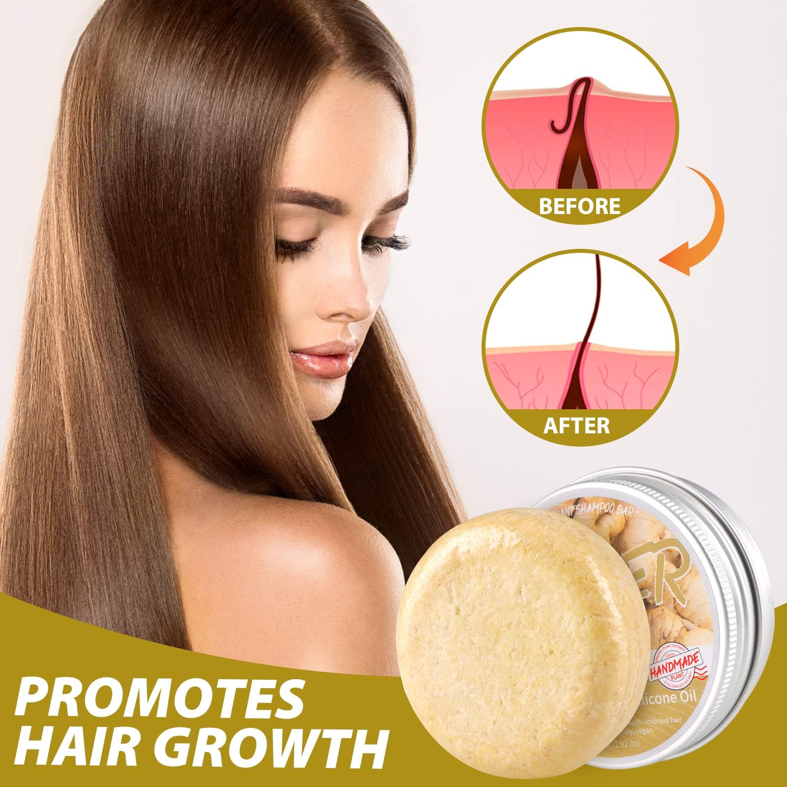 Starhig Ginger Hair Regrowth Shampoo Bar application on wet scalp for easy routine