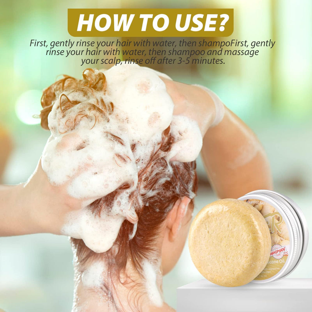 Starhig Ginger Hair Regrowth Shampoo Bar lather forms a creamy foam for cleansing