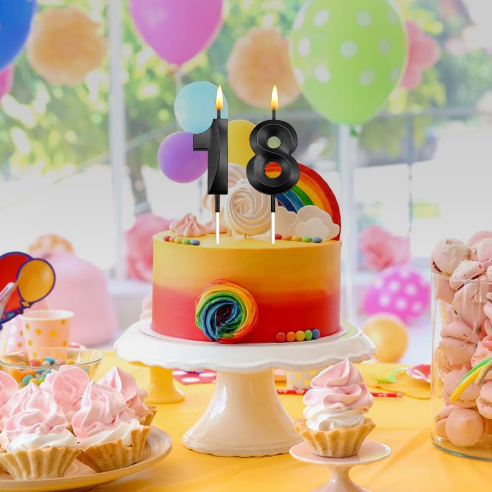 STARKET black birthday candle decor complements boys' party themes.