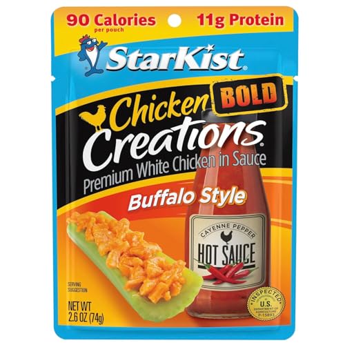 StarKist Buffalo-style chicken pouch opened and ready to eat without draining.