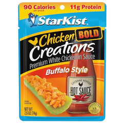 StarKist Buffalo-style chicken pouch opened and ready to eat without draining.
