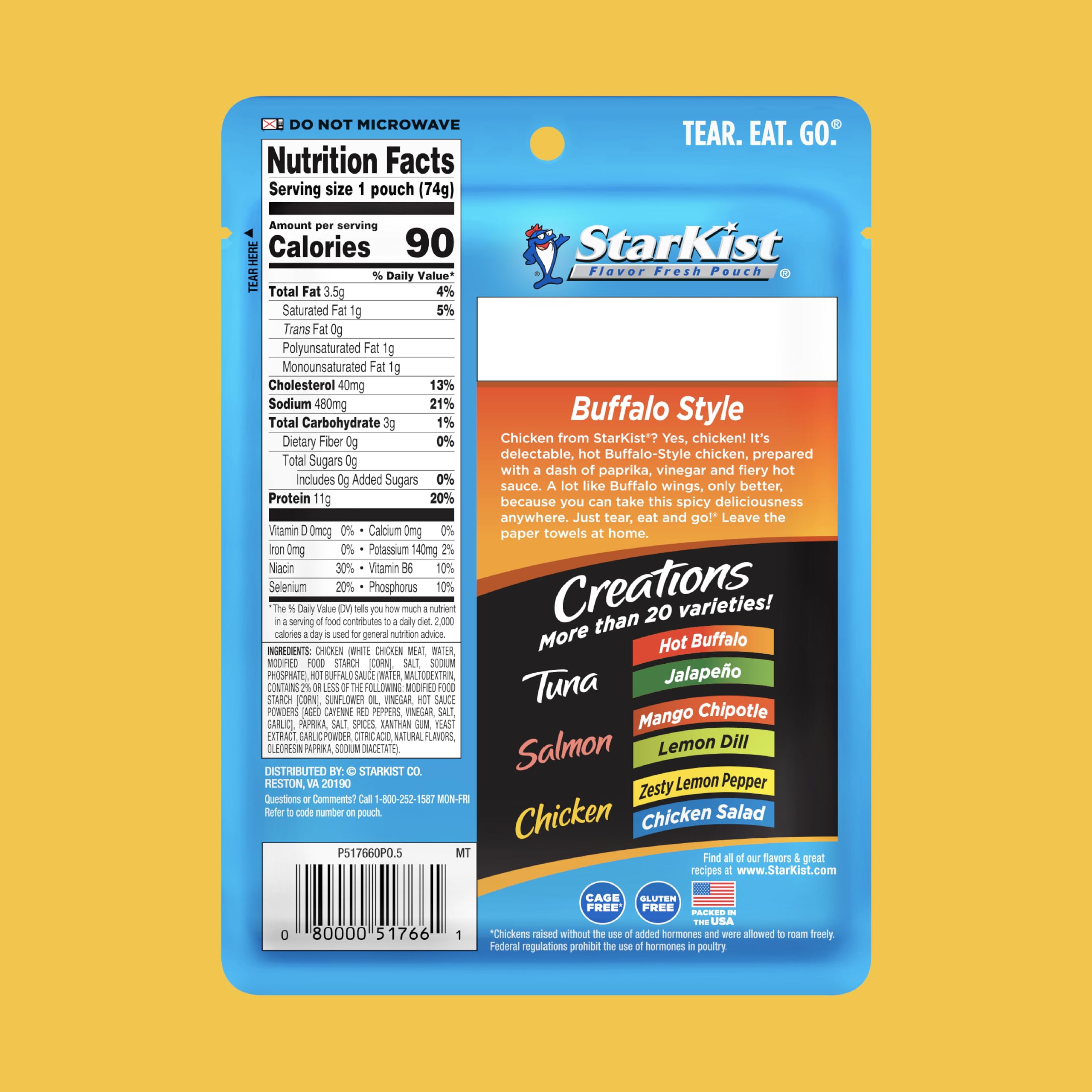 StarKist Bold Buffalo Style pouch served with salad for fast protein.