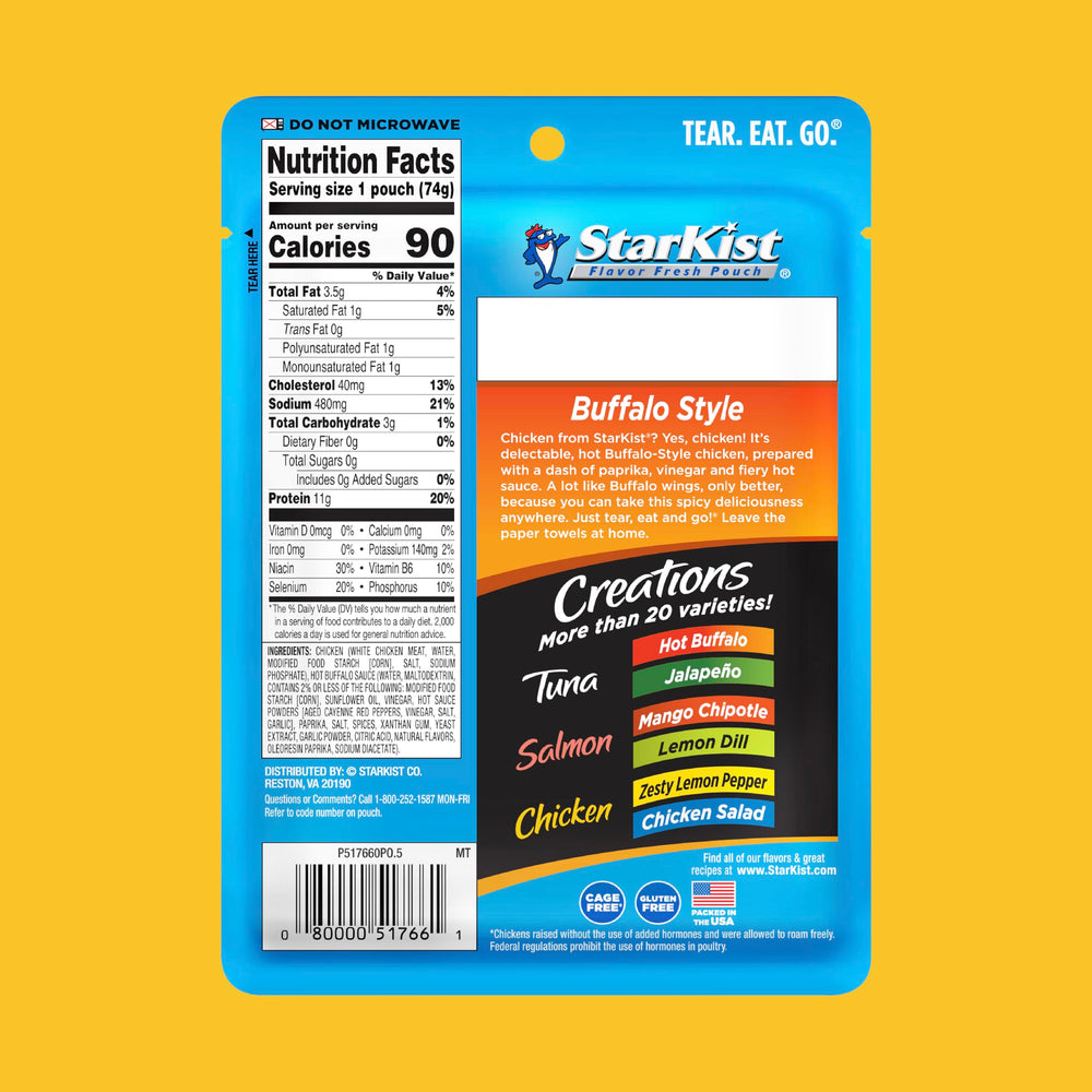 StarKist Bold Buffalo Style pouch served with salad for fast protein.
