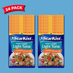 StarKist Chunk Light Tuna in Sunflower Oil pouch topping a fresh salad