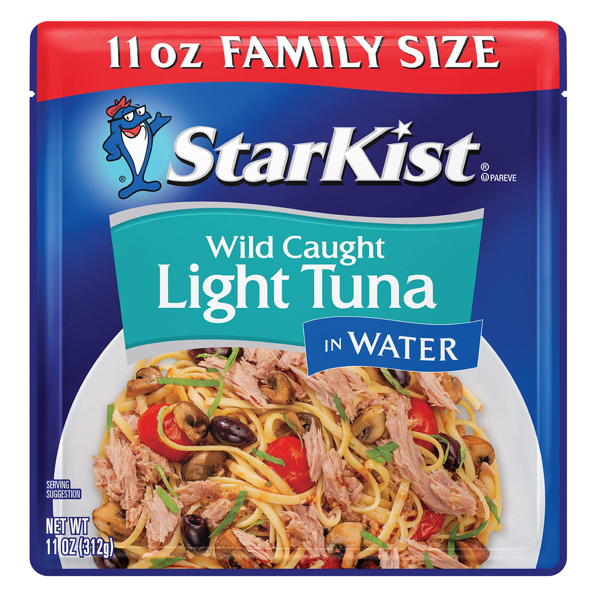StarKist Chunk Light Tuna in Water pouch front label, ready to eat.