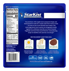 StarKist tuna water pouch torn open for quick, mess-free snacking.