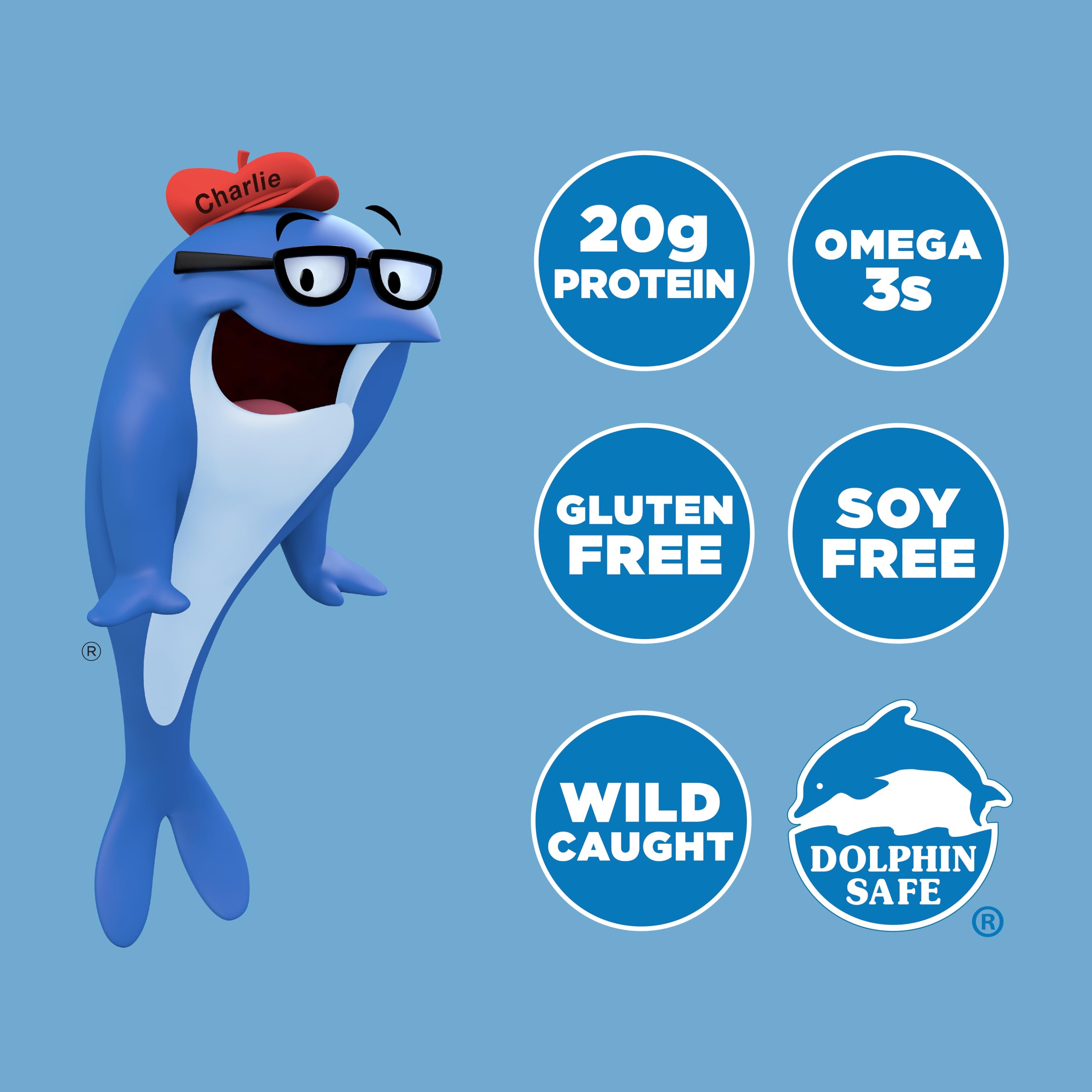 StarKist dolphin-safe label on tuna can for trusted seafood.