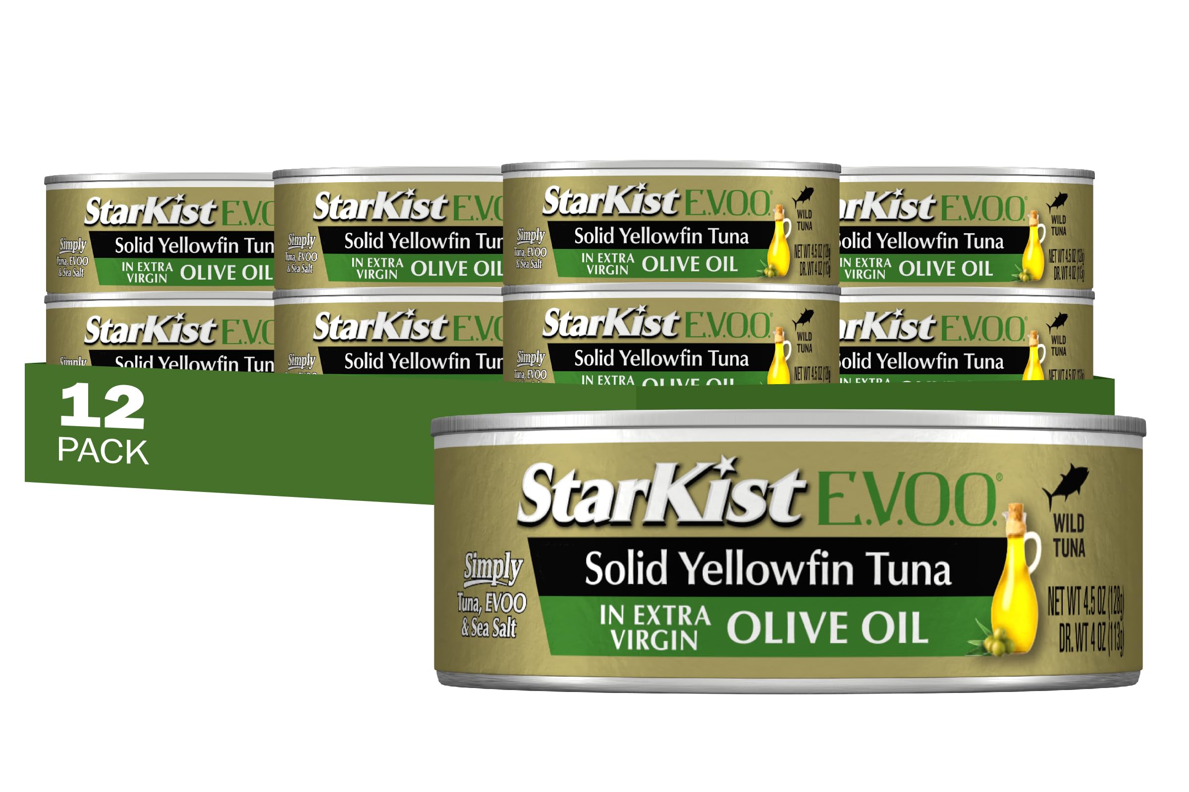StarKist E.V.O.O. Yellowfin Tuna can in olive oil, ready-to-eat protein boost.