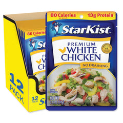 StarKist Premium White Chicken pouch closed, ideal for quick meals on the go.