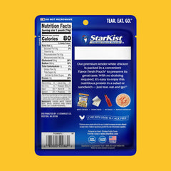 StarKist Premium White Chicken pouch open, ready to mix into salads or wraps.