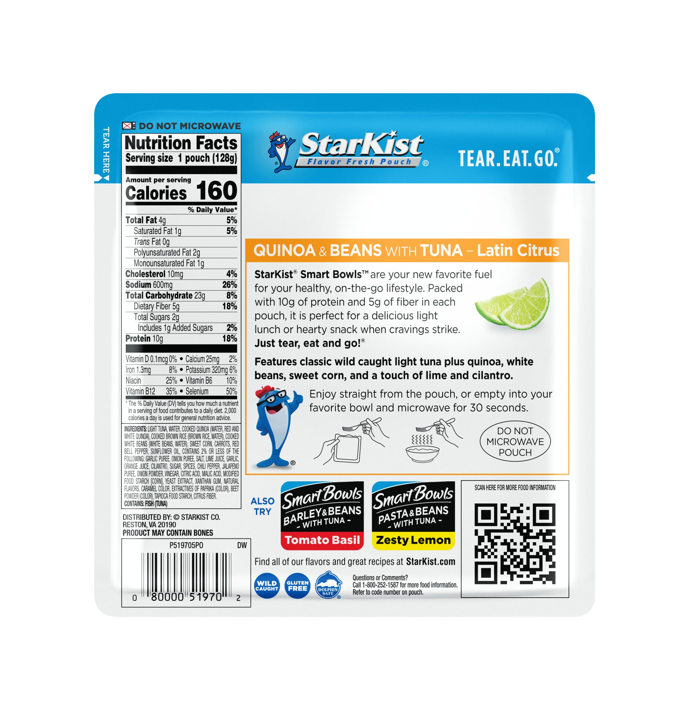 StarKist Smart Bowls quinoa-beans close-up showing hearty ingredients.