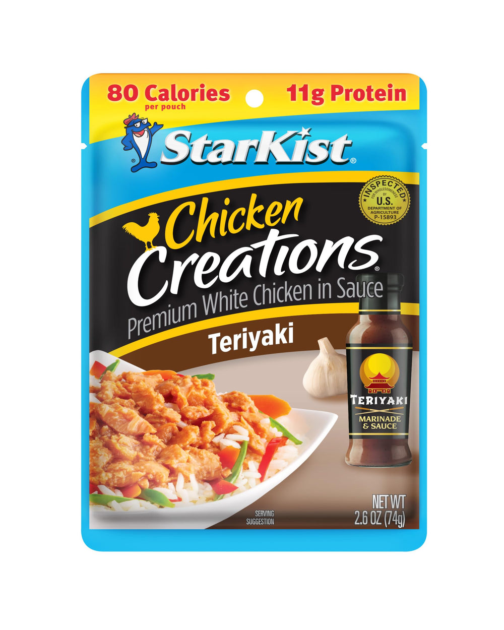 StarKist Teriyaki Chicken Creations pouch ready-to-eat protein for quick lunches.