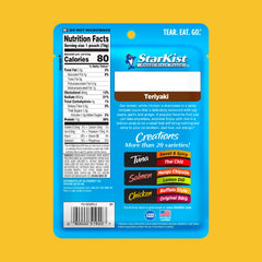 StarKist Teriyaki Chicken Creations pouch close-up texture of white meat.