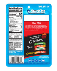StarKist Tuna Creations Bold Thai Chili pouch open ready to eat.