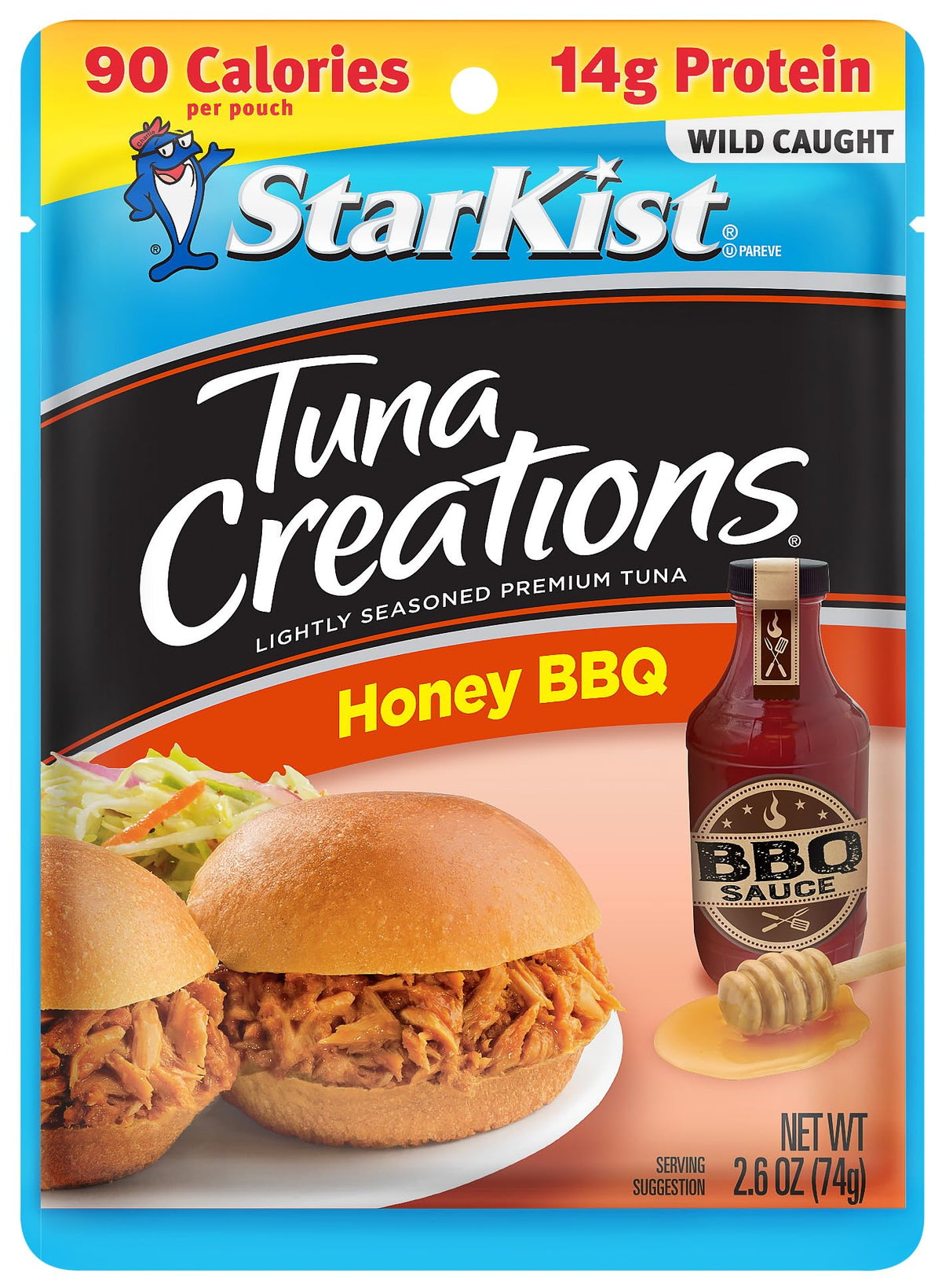 StarKist Tuna Creations Honey BBQ pouch close-up highlighting ready-to-eat protein