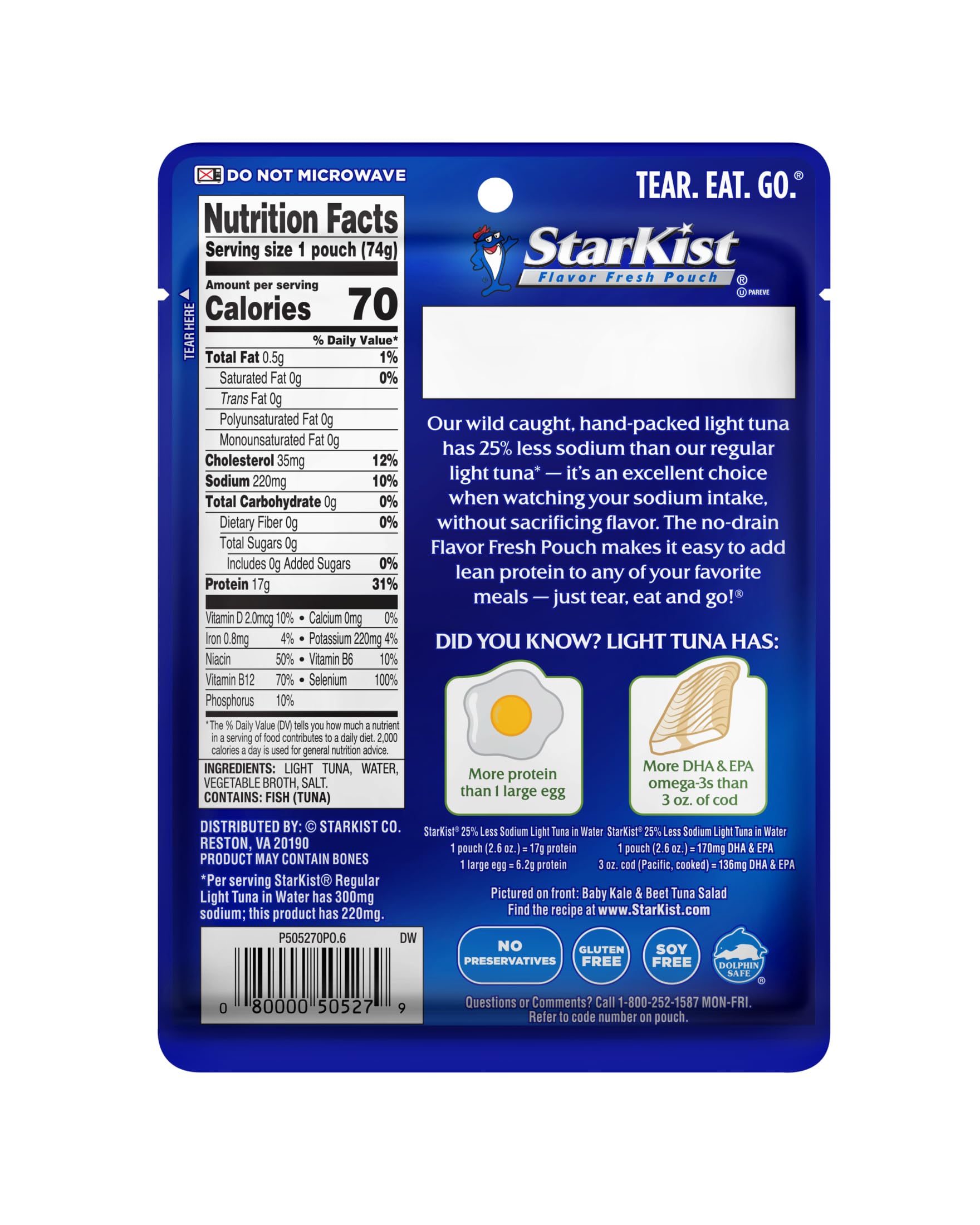 StarKist wild-caught dolphin-safe tuna highlights protein for salads and snacks