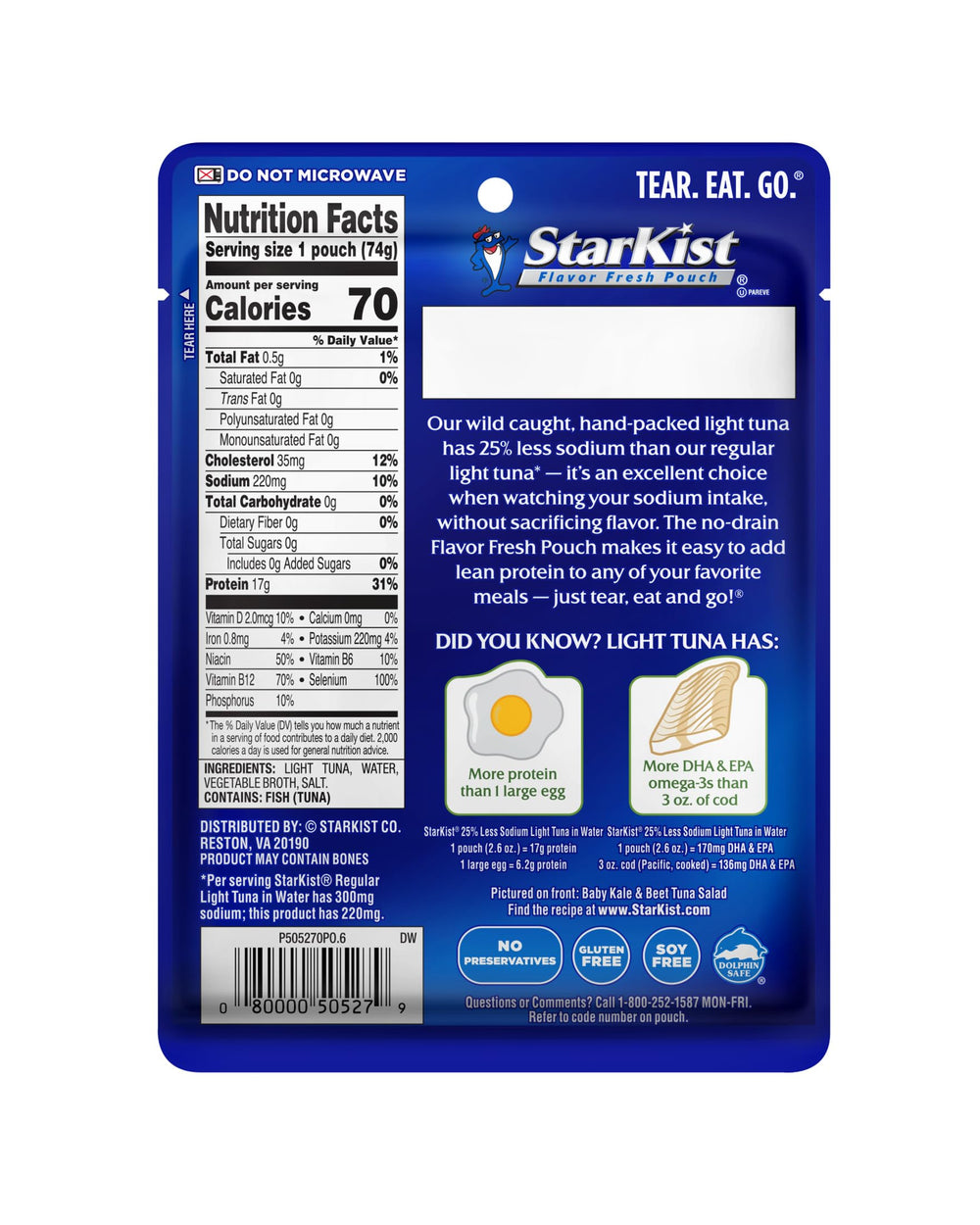 StarKist wild-caught dolphin-safe tuna highlights protein for salads and snacks