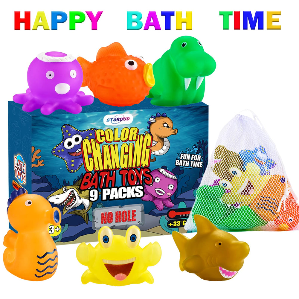 Staroud color-changing starfish bath toy invites playful learning during tub time.