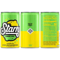 Starry Lemon Lime can being poured into a glass with refreshing bubbles.