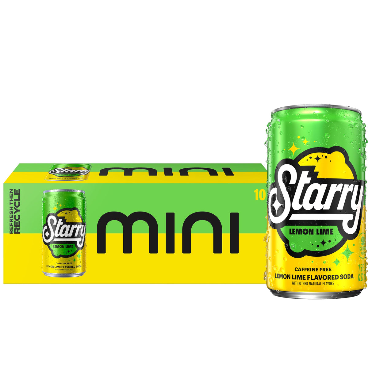 Starry Lemon Lime mini can with crisp lemon-lime flavor.