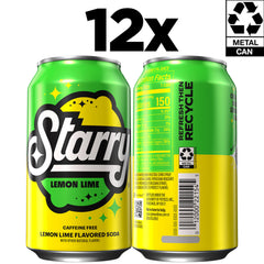 Starry Lemon Lime Soda label graphic emphasizes bright citrus.