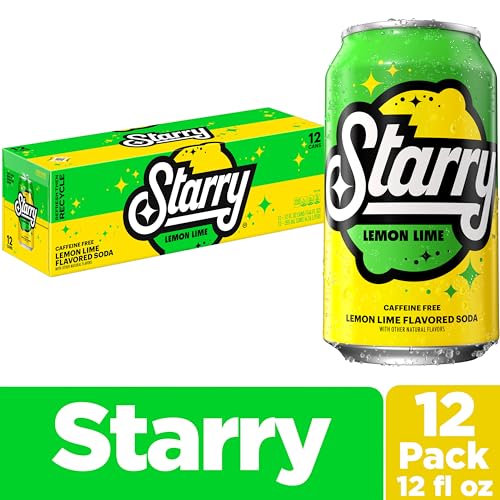 Starry Lemon Lime Soda pack of 12 cans for easy sharing.