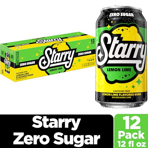 Starry Zero Sugar Lemon Lime Soda can being poured reveals crisp aroma