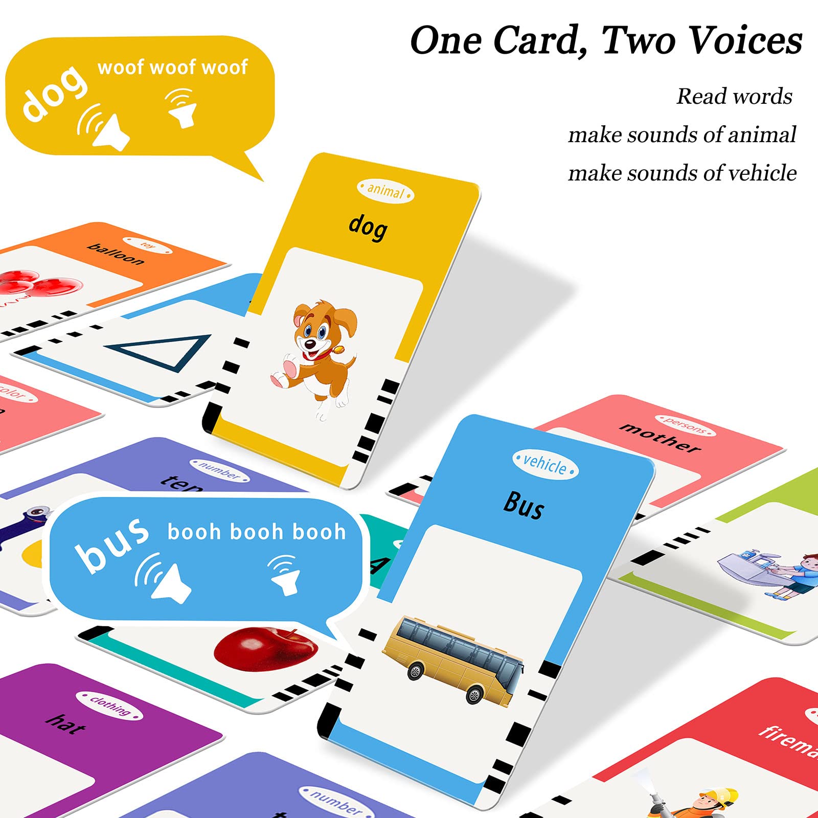 Startcan Talking Cards animal sounds card set enhances pretend play and listening.