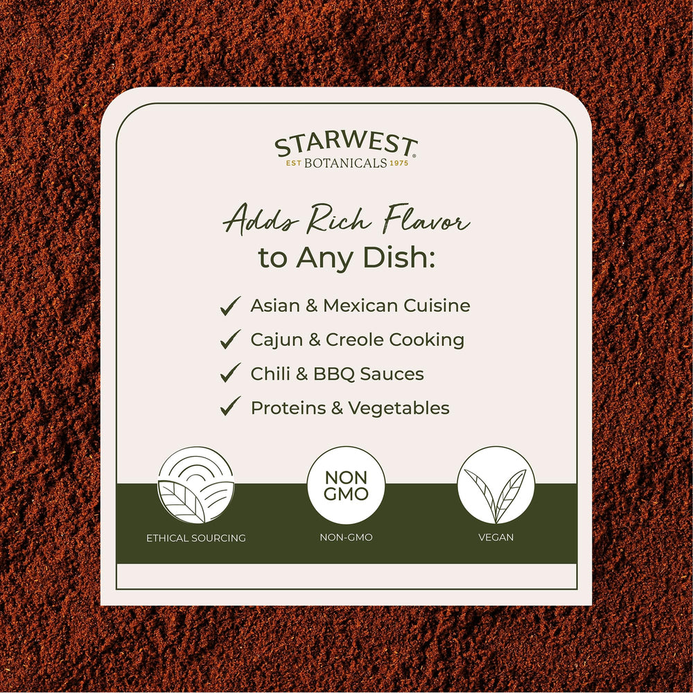 Pouring Starwest Botanicals cayenne pepper powder 35k HU into a bowl