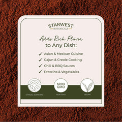 Pouring Starwest Botanicals cayenne pepper powder 35k HU into a bowl