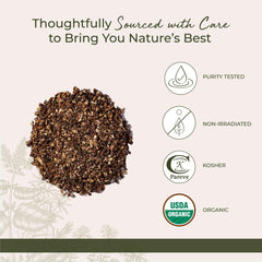 Starwest Botanicals dandelion root tea brewed cup with inviting aroma.