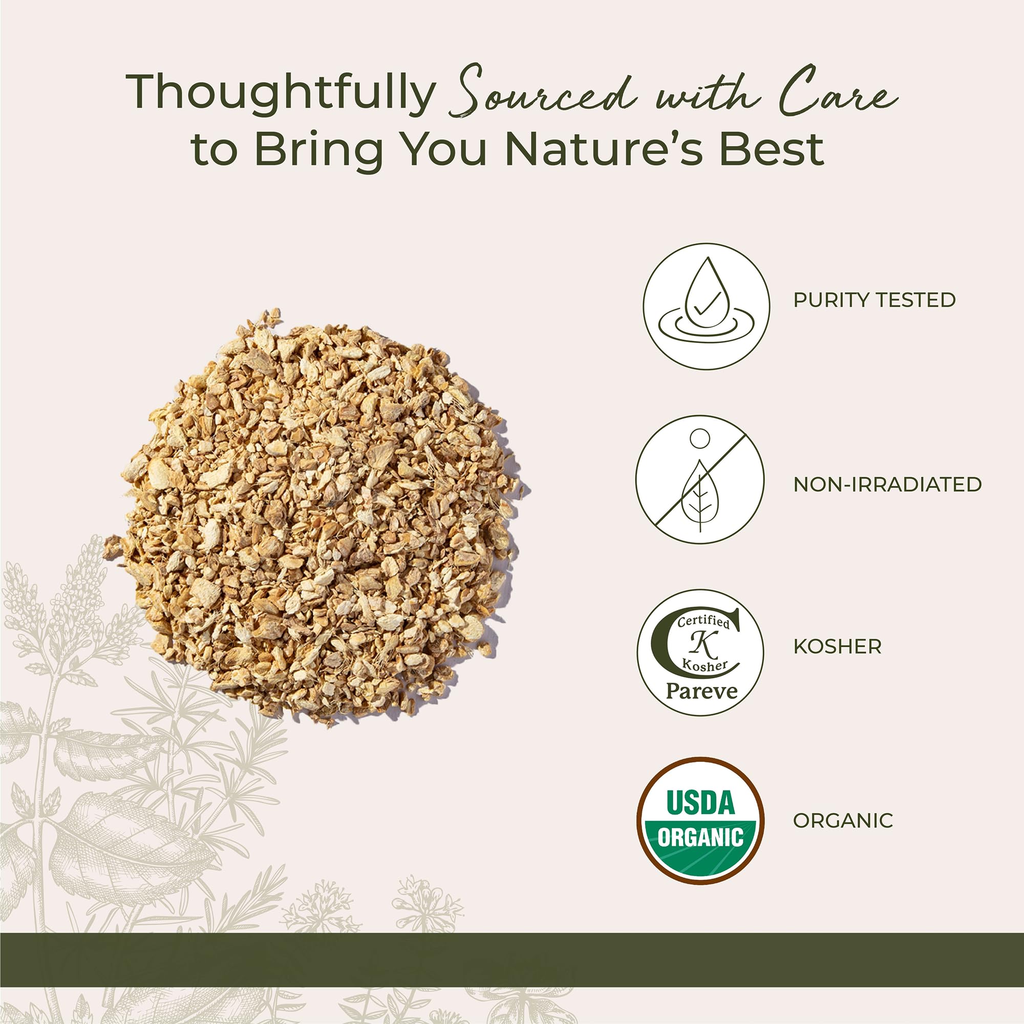 Starwest Botanicals dried ginger root in baking setup for flavorful dough.