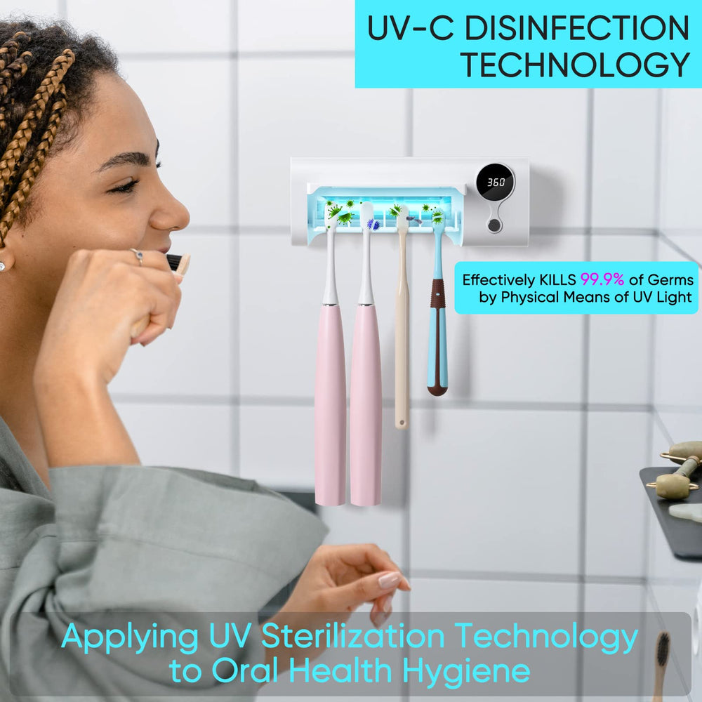 StarWin four-slot holder fits most toothbrushes for family use