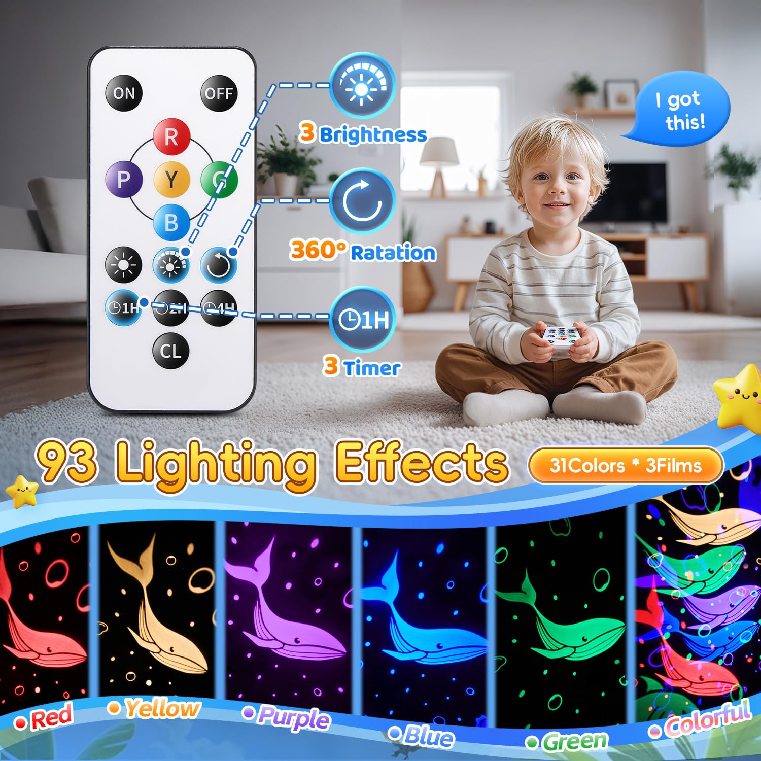 Staryou dinosaur night light with 3 brightness levels and memory.