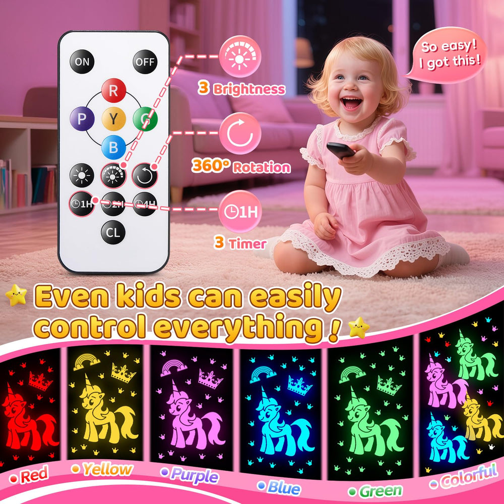 STARYOU 360-degree rotating night light projects across ceilings