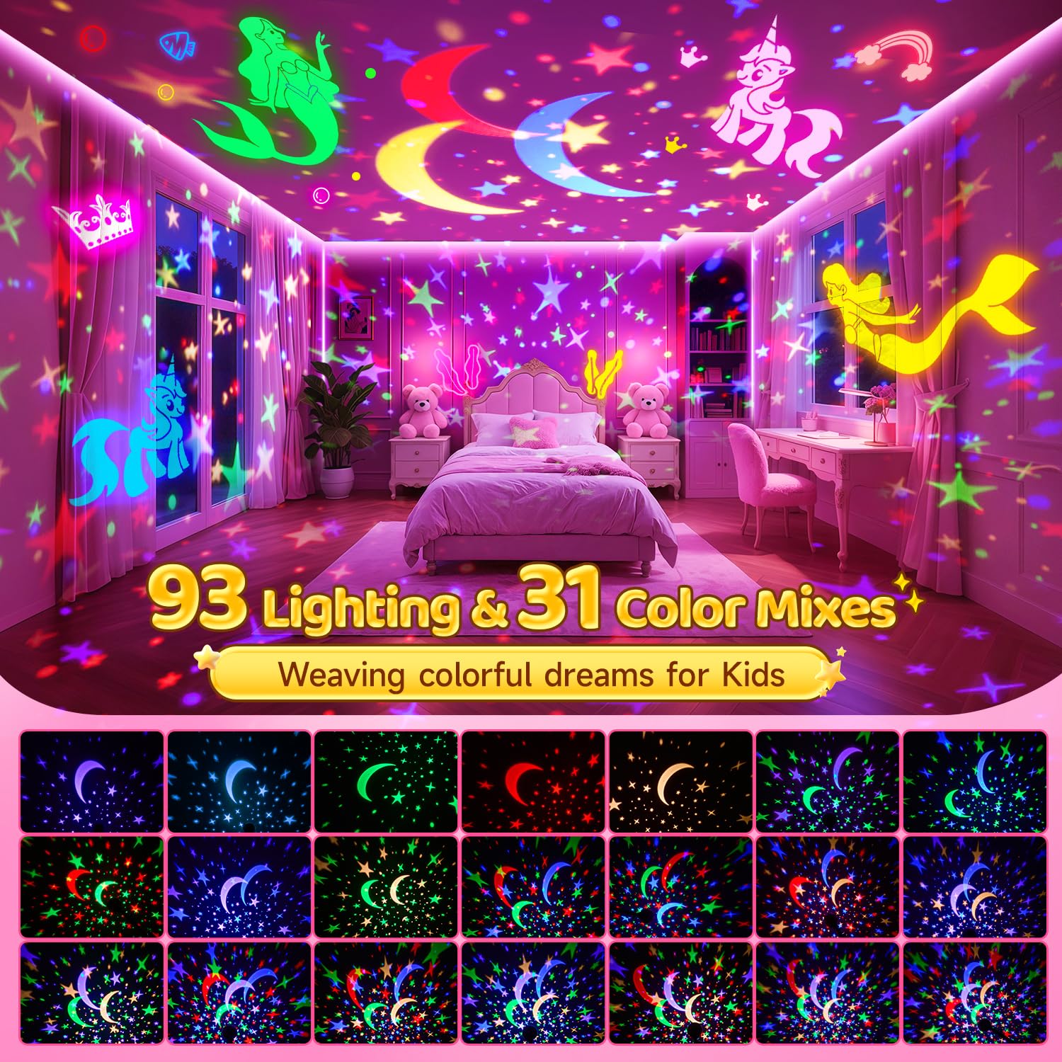 STARYOU night light offers three films for variety