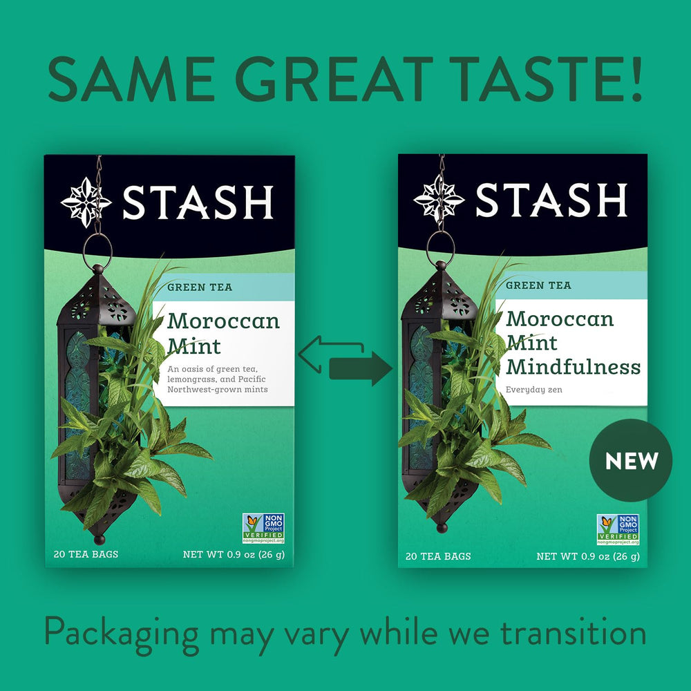 STASH Green Tea Variety Pack Ginger Peach tea bags with spicy-sweet notes.