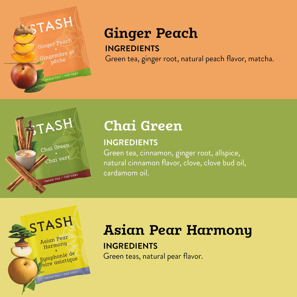 STASH Green Tea Variety Pack Moroccan Mint tea bags with refreshing aroma.