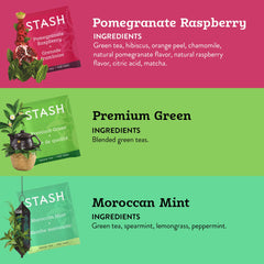 STASH Green Tea Variety Pack Premium Green tea bags for classic, smooth flavor.