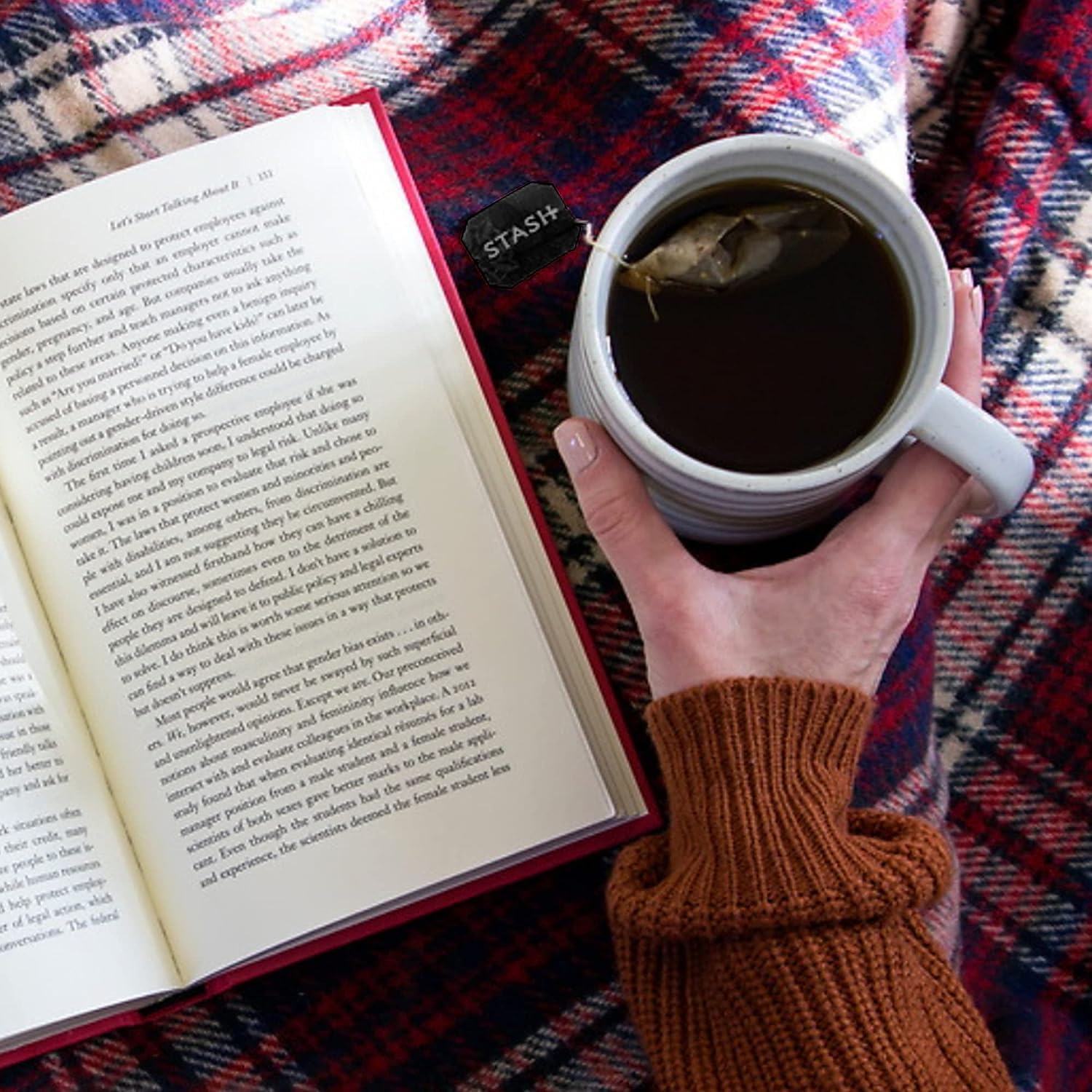 Stash Tea brewing in a cup, ideal for a comforting pause