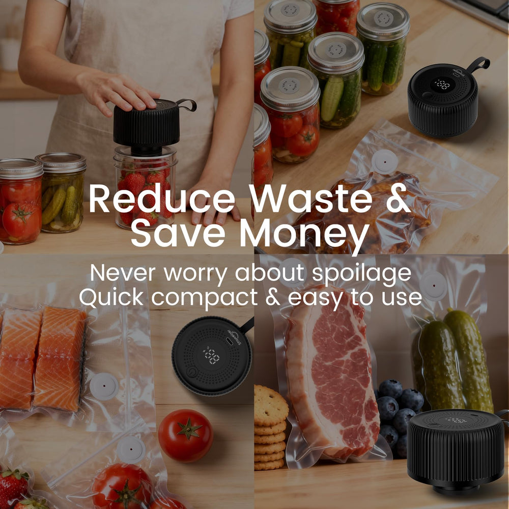 Staweiger portable vacuum sealer in use for compact home and outdoor storage.