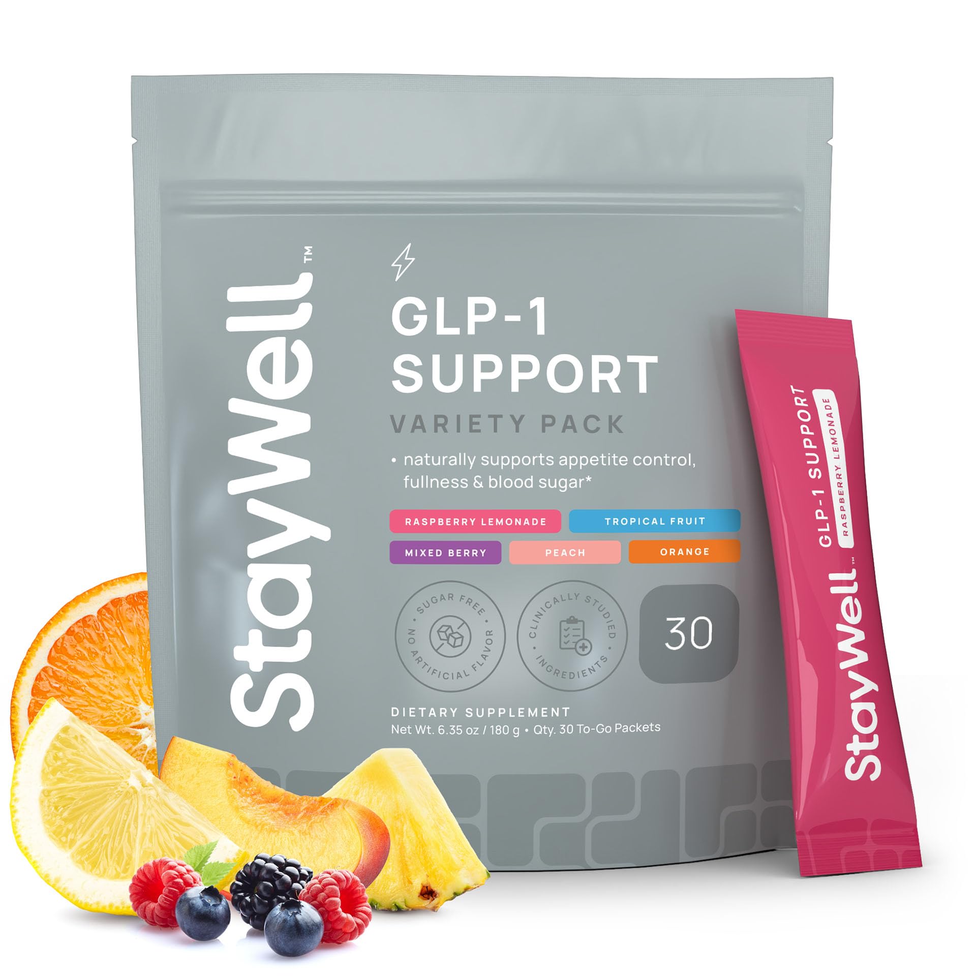 Stay-Well Naturals GLP-1 supplement bottle for daily appetite support