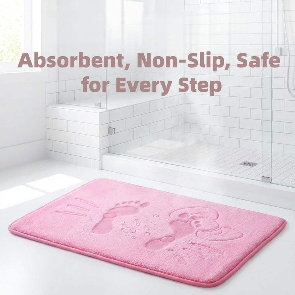 Stay Young non-slip memory foam rug for safe bathroom use