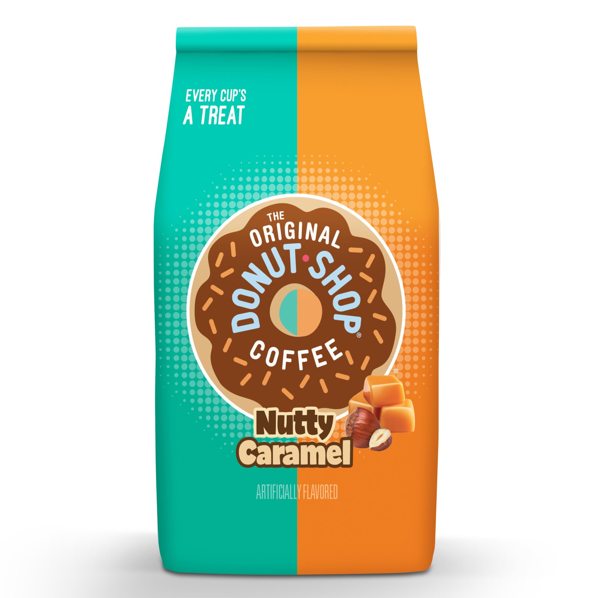 Steam rising from a mug of Nutty Caramel coffee for cozy mornings.